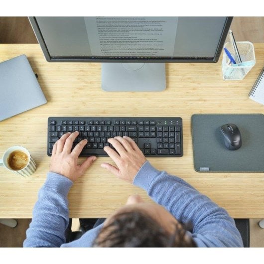 Tastiera Trust Ody II wireless QWERTZ tedesca con mouse incluso