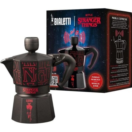 Cafetière italienne Bialetti Stranger Things 0,13L 3 Tasses Aluminium Noir Rouge