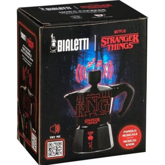 Cafetière italienne Bialetti Stranger Things 0,13L 3 Tasses Aluminium Noir Rouge