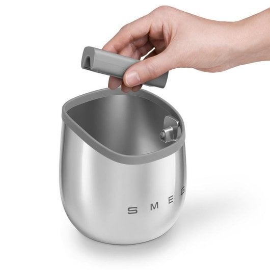 Knock box Smeg ECKB01 acier inoxydable gris base antidérapante