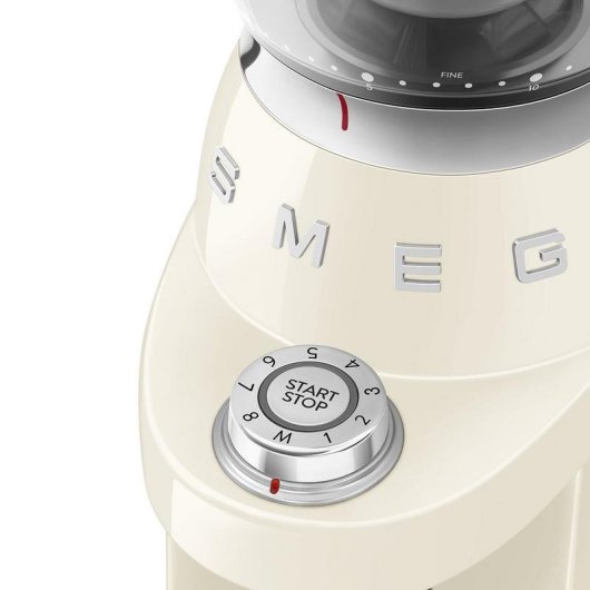 Moinho de café Smeg CGF03CREU creme fresa cónica 240 g inox