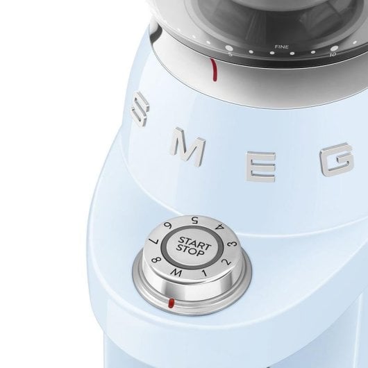 Kaffeemühle Smeg CGF03PBEU blau pastell 240 g Kegelmahlwerk Edelstahl