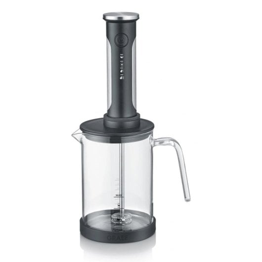 Espumador de leite Graef MS202 portátil 300 ml vidro preto sem fios
