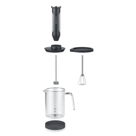 Espumador de leite Graef MS202 portátil 300 ml vidro preto sem fios