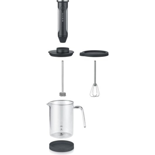 Espumador de leite Graef MS202 portátil 300 ml vidro preto sem fios