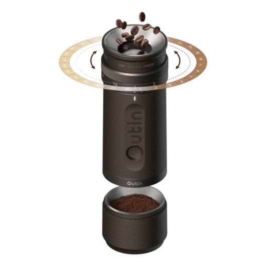 Molinillo de café OutIn Fino eléctrico compacto 25 g fresa cónica acero inoxidable