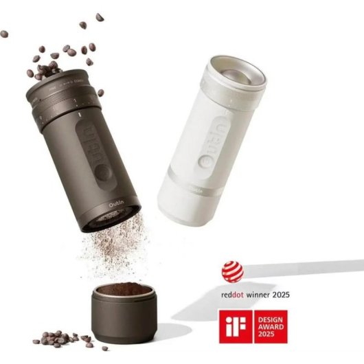 Molinillo de café OutIn Fino eléctrico 25 g fresa cónica acero blanco