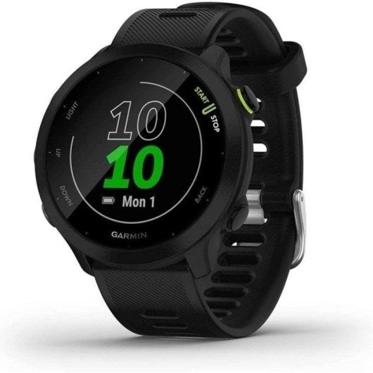 Garmin Forerunner 55 Bluetooth GPS 42mm MIP Preto Resistente Água 5ATM Pulsómetro Sono