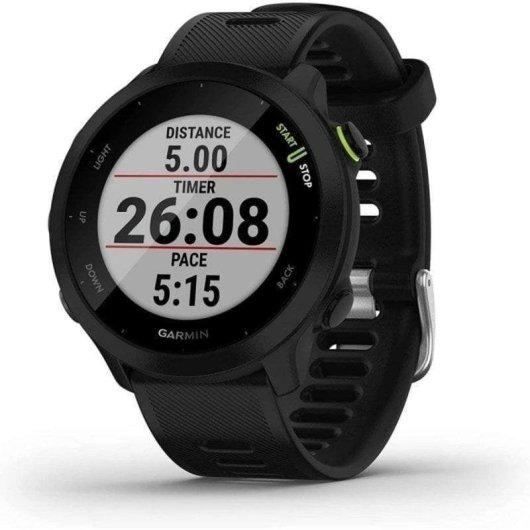 Garmin Forerunner 55 Bluetooth GPS 42mm Preto MIP Resistente 5ATM Cardio Sono