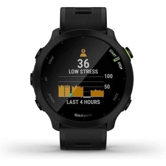 Garmin Forerunner 55 Bluetooth GPS 42mm Preto MIP Resistente 5ATM Cardio Sono