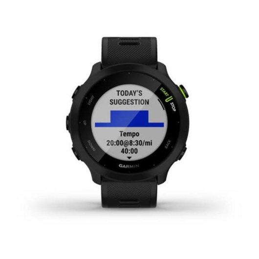 Garmin Forerunner 55 Bluetooth GPS 42mm Preto MIP Resistente 5ATM Cardio Sono