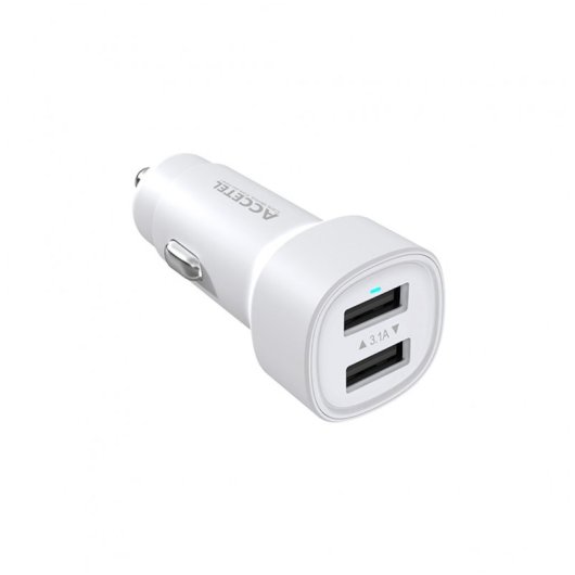 Accetel CC310W Cargador Coche Dual USB 3.1A Blanco