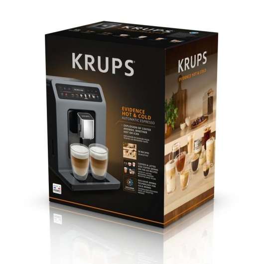 Cafetière robot café Krups Evidence Hot & Cold EA898GF0 2,5L 15 Bars avec broyeur et mousseur