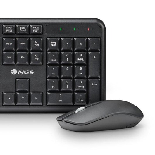 Teclado NGS Serenity Kit inalámbrico de membrana con ratón ambidiestro y teclas multimedia