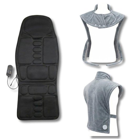 Pack télétravail BODYLIFE Chal Chauffant Siège Massage Vibrations Chaleur