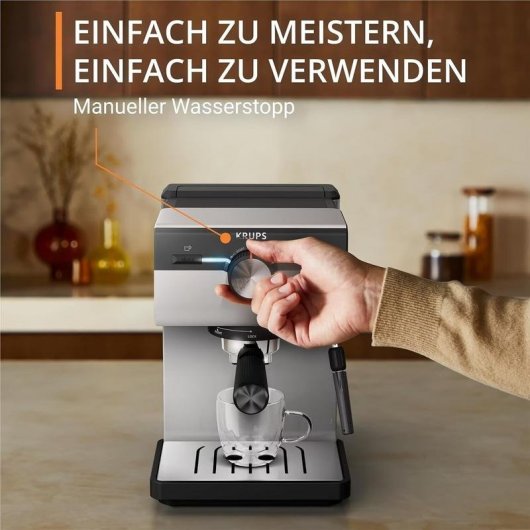 Caffettiera Espresso Krups Authentic XP381B 2L 15 bar con lancia vapore