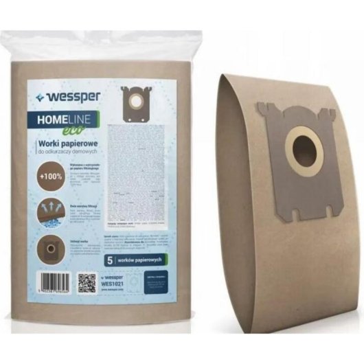 Sac pour aspirateur Philips Wessper WES1021 papier marron 5 pièces