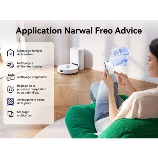 Aspirateur Robot et Laveur Narwal Freo S avec Vidage Automatique Navigation LiDAR 8.000 Pa Contrôle Vocal
