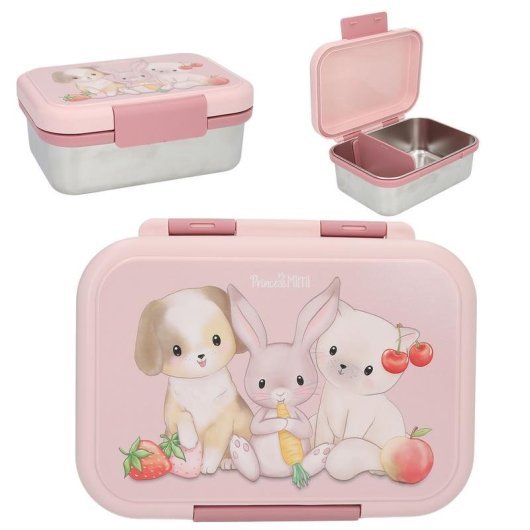 Fiambrera Princess Mimi 0414030 inox 1L rosa hermética infantil