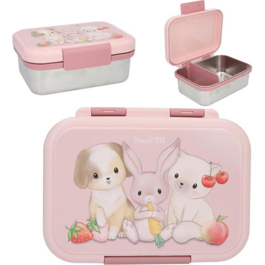 Fiambrera Princess Mimi 0414030 inox 1L rosa hermética infantil