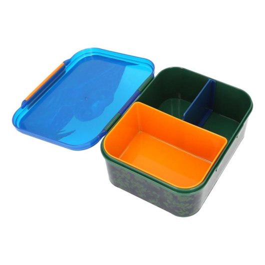 Fiambrera Dino World Action 0413988 azul verde compartimentada infantil