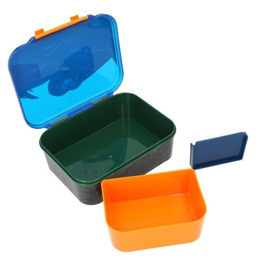 Fiambrera Dino World Action 0413988 azul verde compartimentada infantil