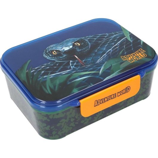 Fiambrera Dino World Action 0413988 azul verde compartimentada infantil