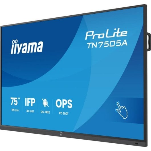 Écran interactif iiyama TN7505A-B1AG 74,5 4K UHD IPS tactile antireflet
