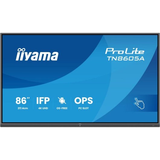 Écran interactif iiyama TN8605A-B1AG 85,6 4K Ultra HD IPS tactile antireflet