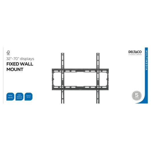 Deltaco ARM-522-B Soporte TV de Pared 32 a 70" VESA 75x75 a 400x400 Máx 45 kg