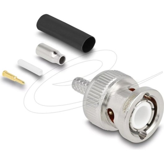 Conector coaxial Delock 90756 BNC macho 50 ohmios latón niquelado