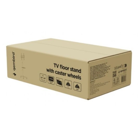 Gembird TVS-55T-03-W Suporte TV Chão 32 a 55" VESA 100x100 a 400x400 Máx 30kg