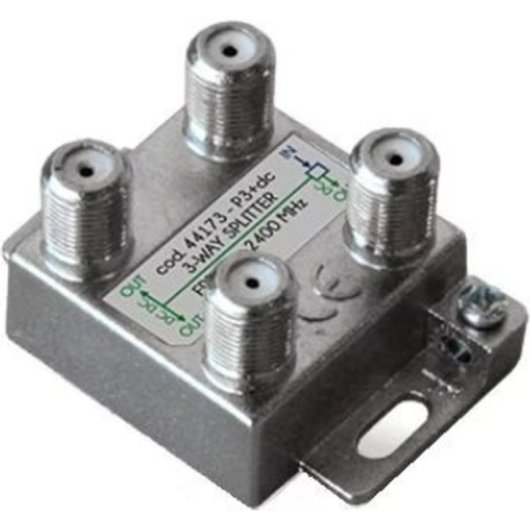 Divisor coaxial G.B.S. Elettronica P3+dc 4 salidas acero inoxidable 5-2400 MHz