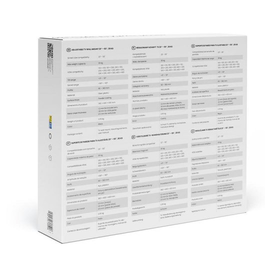 Savio UTV-03 Support TV Mural 23 à 55" VESA 100x100 à 400x400 Max 30kg