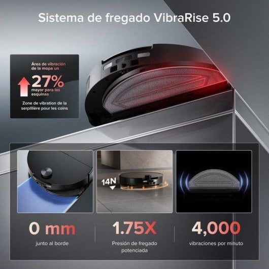 Robot Aspirador y Fregasuelos Roborock Saros 20 Sonic con Autovaciado Navegación Láser 36.000 Pa Control por Voz Altura 