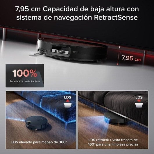 Robot Aspirador y Fregasuelos Roborock Saros 20 Sonic con Autovaciado Navegación Láser 36.000 Pa Control por Voz Altura 