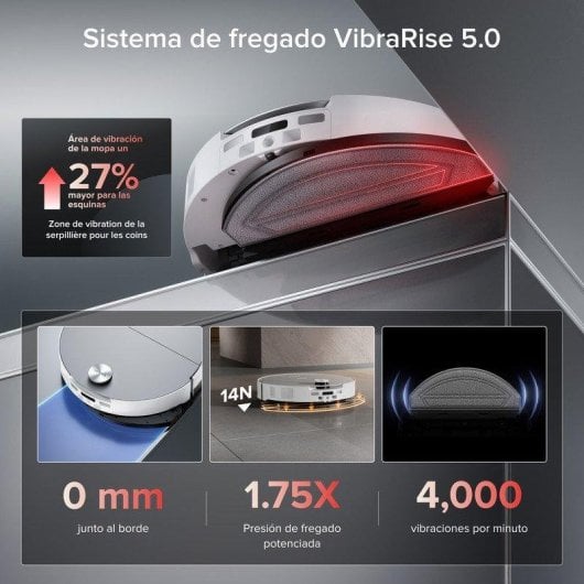 Robot Aspirador y Fregasuelos Roborock Saros 20 Sonic con Autovaciado Navegación LiDAR 36.000 Pa Control por Voz Altura 