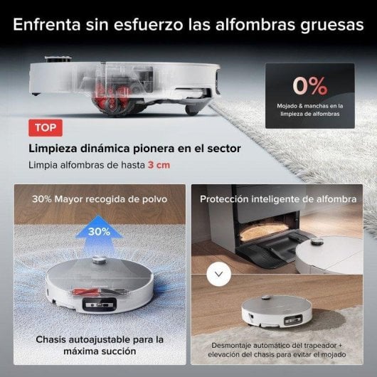 Robot Aspirador y Fregasuelos Roborock Saros 20 Sonic con Autovaciado Navegación LiDAR 36.000 Pa Control por Voz Altura 