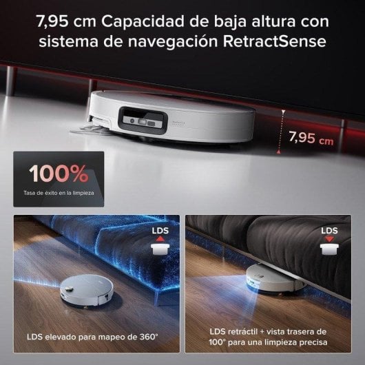 Robot Aspirador y Fregasuelos Roborock Saros 20 Sonic con Autovaciado Navegación LiDAR 36.000 Pa Control por Voz Altura 