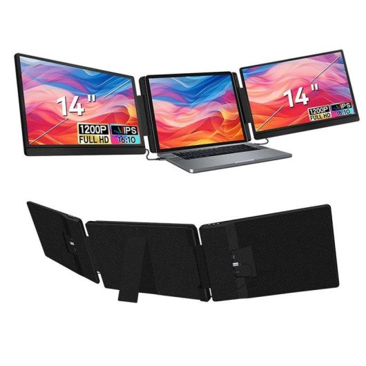 Monitor PC FOPO S7 14" Full HD IPS Doppio USB-C Mini HDMI Pieghevole