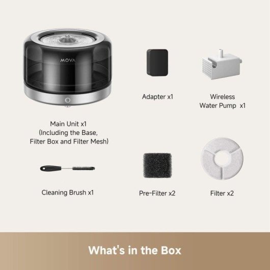 Automatischer Trinkbrunnen Mova WF20 Pro 3L Edelstahl Leise Batterie