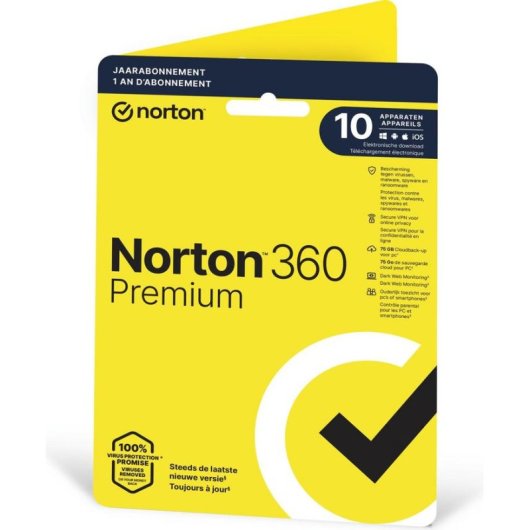 Logiciel Norton 360 Premium 1 licence 10 appareils DVD