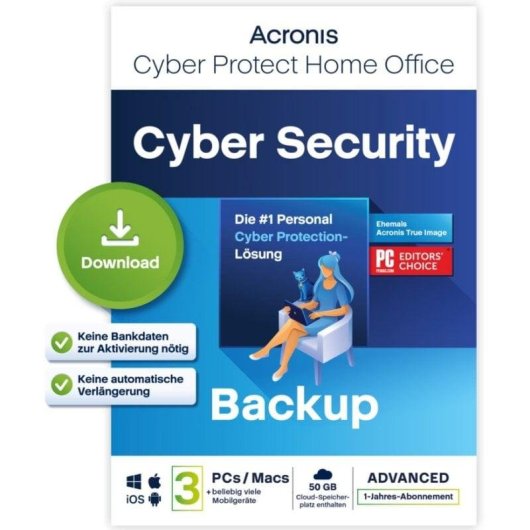 Software Acronis True Image Protección Avanzada 3 Dispositivos 1 Año 50 GB Cloud