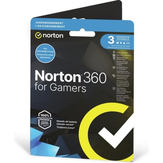 Logiciel Norton 360 for Gamers 1 licence 3 appareils 50GB Cloud DVD