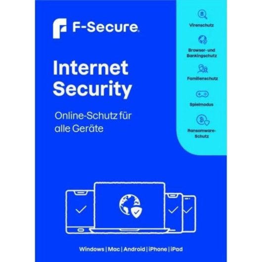 Software F-Secure Internet Security 1 licença 1 ano ESD Multi-dispositivos