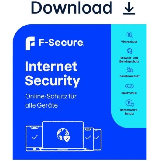 Software F-Secure Internet Security 1 licença 1 ano ESD Multi-dispositivos