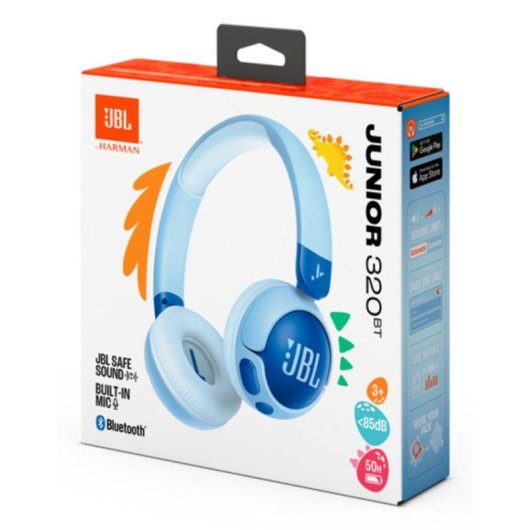 Auriculares JBL Junior 320BT sem fios Bluetooth para crianças com microfone e controlo parental azul