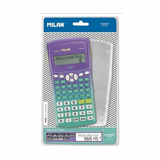 Calculatrice MILAN M240 Sunset 240 fonctions Turquoise Lilas