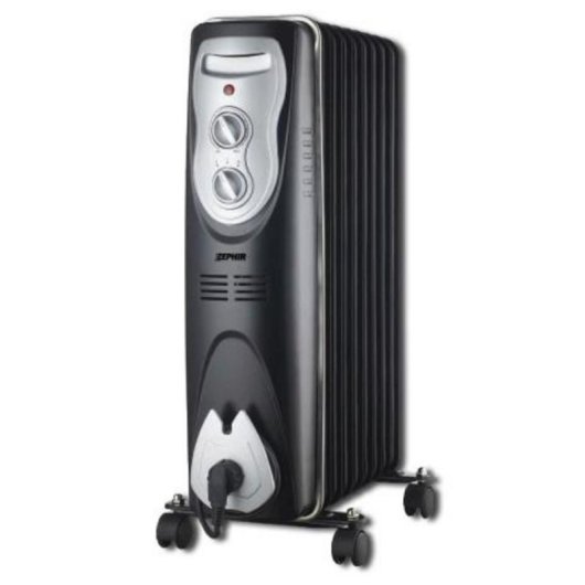 Ölradiator Zephir ZRA1519 2000W 9 Elemente Schwarz Silber