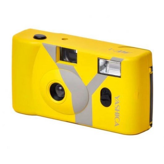 Cámara Analógica Yashica MF-1 Reutilizable 35mm Objetivo 31mm Flash Amarillo